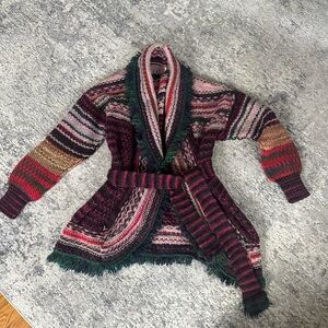 Free People Multicolor Striped Cardigan